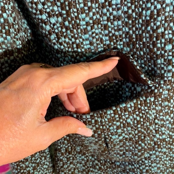 J. Jill brown and green textured fabric jacket - Picture 2 of 7